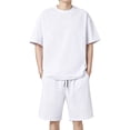 thumbnail image 2 of SOOMLON Young Mens Workout Sets Big and Tall Crew Neck Viscose Shirts Lightweight Shorts Short Sleeve Clothing Set, 2 of 6