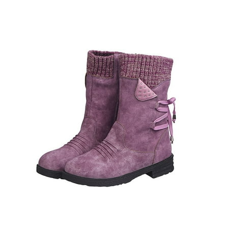 

UKAP Womens Ladies Mid Calf Warm Grip Sole Snow Boots