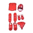 thumbnail image 3 of Equipo de entrenamiento de karate, guantes de boxeo, espinilleras, equipo de boxeo profesional para muay thai, karate, adultos y sanda. Rojo, 3 of 8