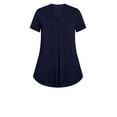 thumbnail image 3 of Avenue Women's Plus Size Kaylie Hi Lo Top Short Sleeve V-Neckline, 3 of 4