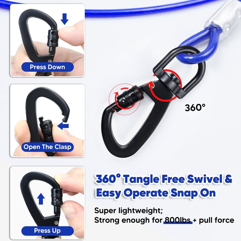 Furggis 30FT Heavy-Duty Dog Tie-Out Cable for Dogs Up to 250 lbs, Blue photo 4