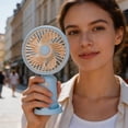 thumbnail image 5 of PoyoKee Portable Fan, 3 Speeds Usb Rechargeable Mini Handheld Fan, Small Desk Fan for Travel Essentials Classroom Camping, 7 in - Blue, 5 of 6