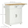 thumbnail image 3 of HOMCOM Îlot de Cuisine Pliable avec Tiroir de Rangement, Chariot Utilitaire Roulant, 3 of 10