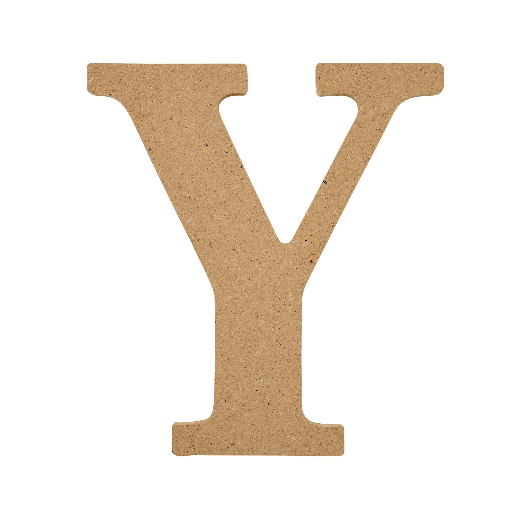 (2 pack) Plaid Unfinished Wood MDF 5" Letter for DIY Arts and Crafts, Y