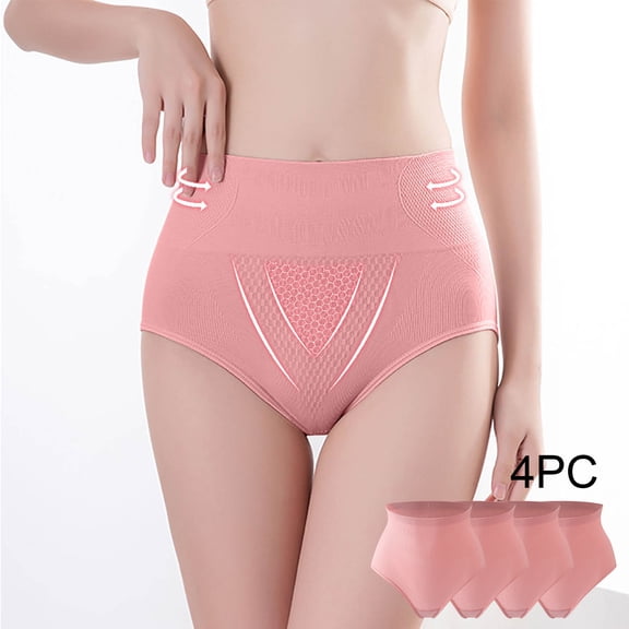 HUPOM Matching Underwear Panties For Women High Waist Casual Tie Comfort Waist Pink XL