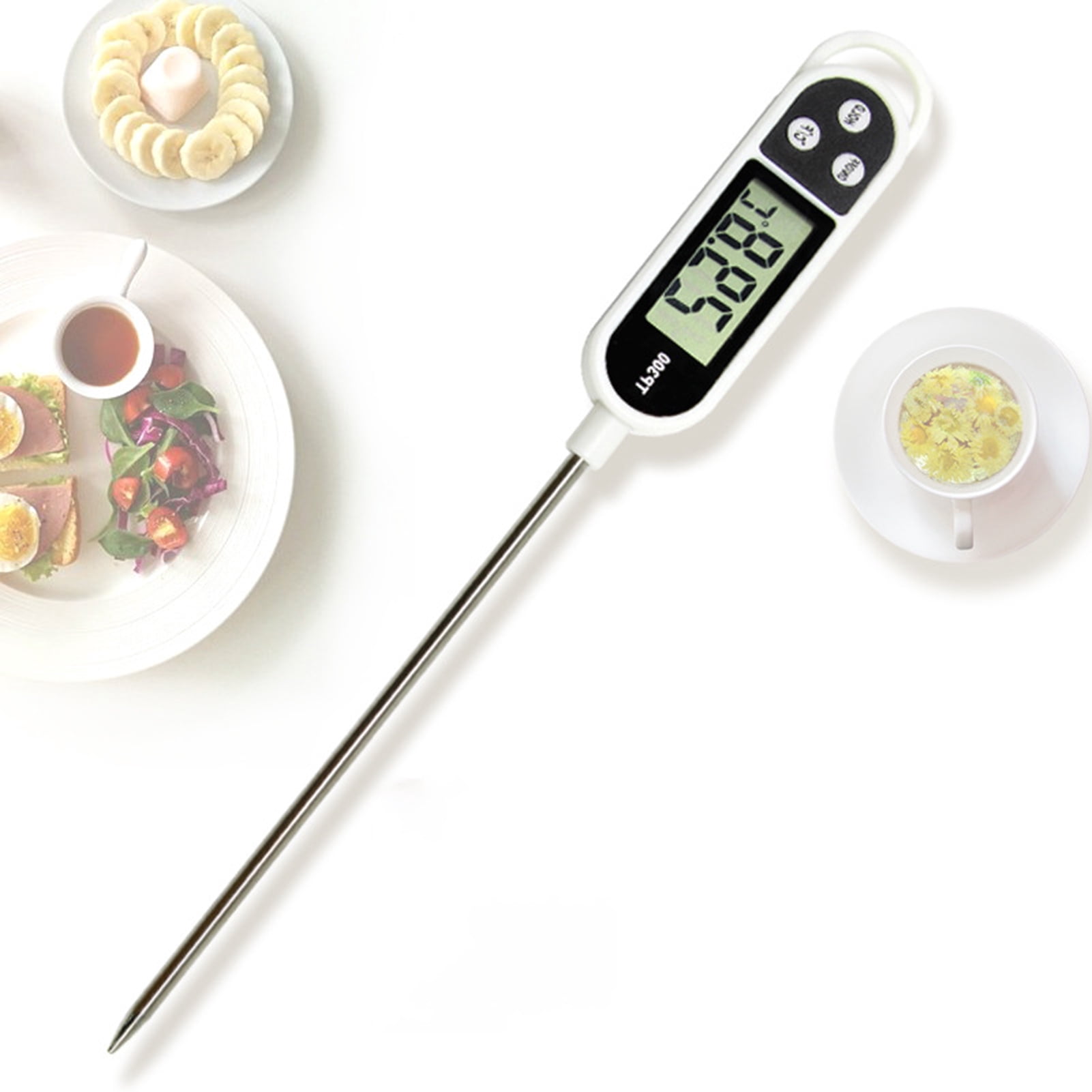 Yirtree Meat Thermometer,Instant Read Digital Cooking Thermometer,Electronic Food Thermometer with Super Long Probe for Kitchen,Milk,Candy,BBQ and Grill