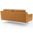 thumbnail image 6 of Maklaine Stainless Steel & Leather Sofa and Loveseat Set in Tan, 6 of 6