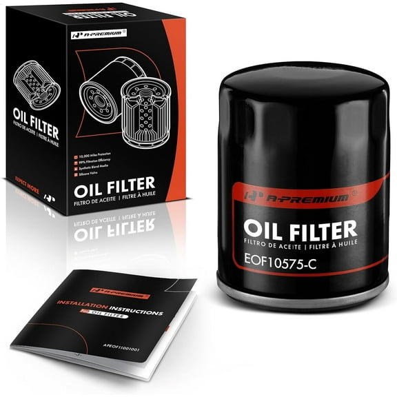 A-Premium 10K Miles Protection Spin On Oil Filter Compatible with Ford F-150, Explorer & Chevy Silverado 1500 & GMC & Buick & Cadillac & Lincoln & Isuzu & Jeep & Mercury, Replace# 5184231AA, PH10575