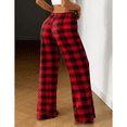 thumbnail image 3 of MLDRA Women Pajama Pants Lightweight Cute Comfy Pj Bottom With Pockets Stretch Plaid Sleepwear,2025 Fall Red, 3 of 6