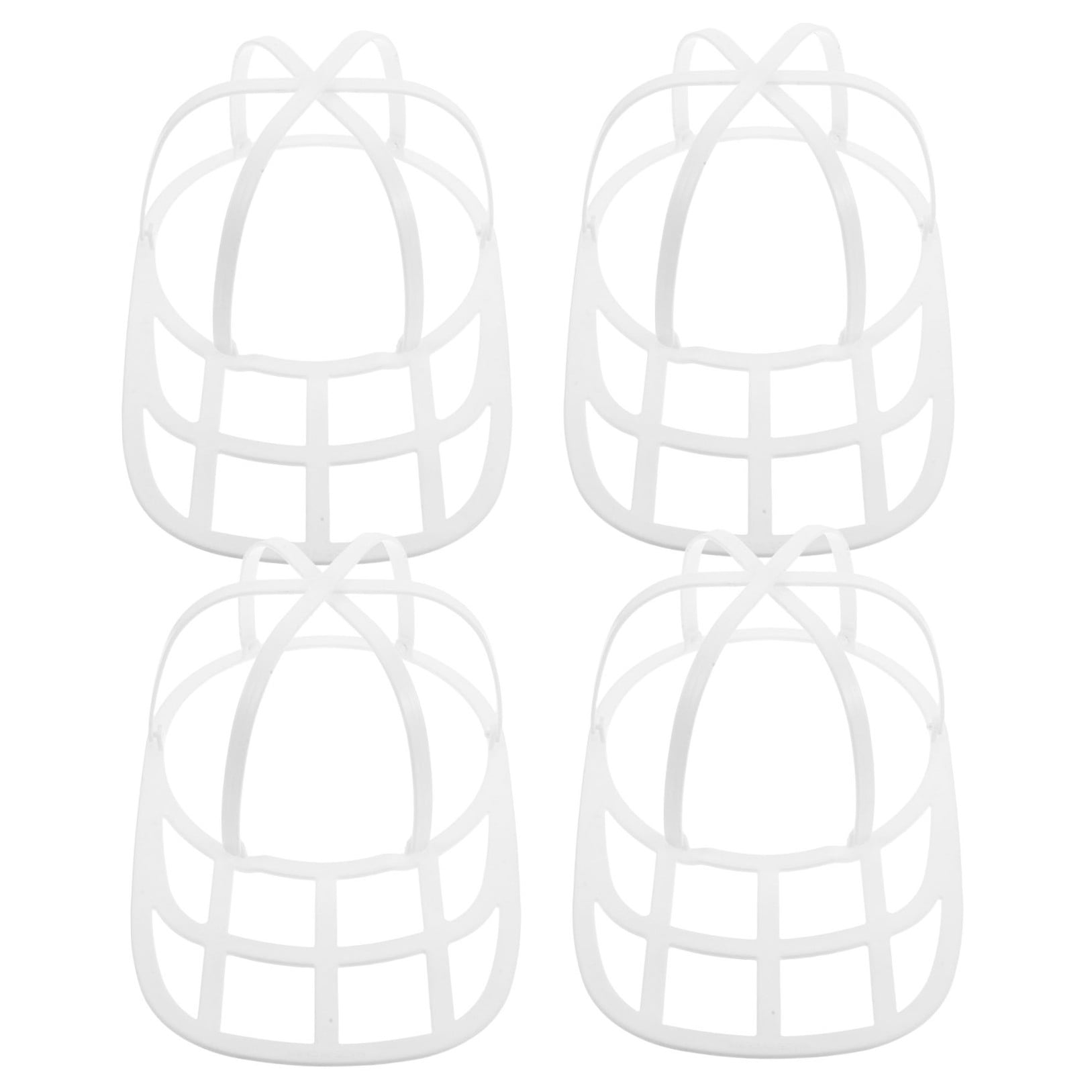 ELAYARD 4Pcs Machine Washable Baseball Cap Holder Cage White Plastic Hat Protector Frame