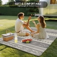 thumbnail image 6 of 3' x 5' Outdoor Rug, Boho Stripes, Outdoor Washable Rug Large Floor Carpet, Beige Geometric Modern Flower Stripe Non Shedding Area Rug for Outside Patio RV Porch Deck Balcony Camping Living Room, 6 of 9