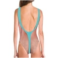 thumbnail image 4 of Novelty Print One Piece Swimsuit for Women Funny Scoop Neck Sleeveless Bikini Bathing Suit Beach Party Outfits Light Blue,XL, 4 of 4