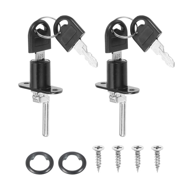 Uxcell 2Pcs Candado de Cajón con Llaves, Cilindro de Aleación de 16mm(5/8") Candado de Gabinete de Archivo Llave Diferente Candados de Escritorio Negro