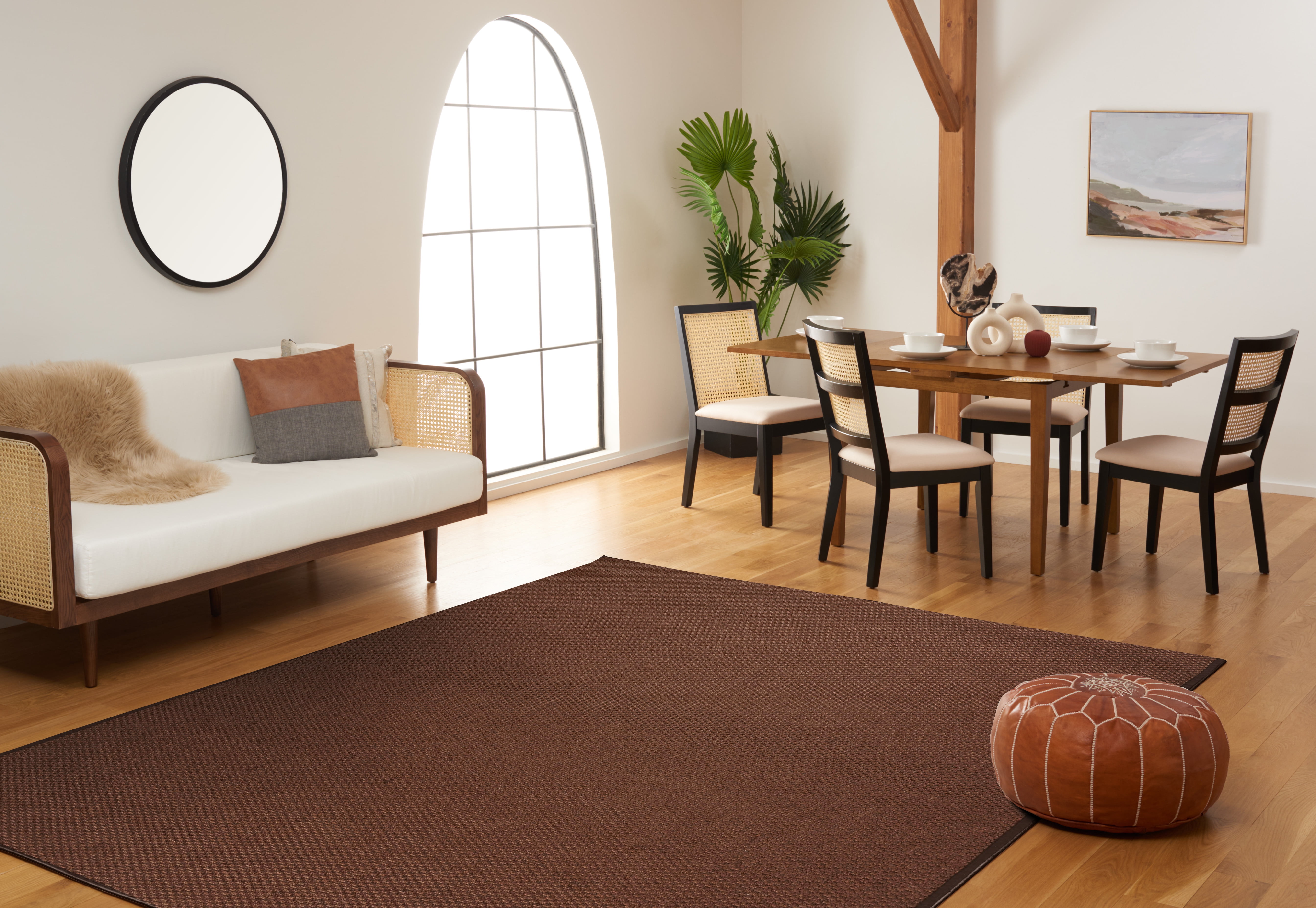 Safavieh Natural Fiber Charlene Bordered Area Rug, Chocolate, 3' x 5'
