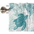 thumbnail image 5 of Kitchen Curtains Set, Turquoise Coastal Kitchen Curtains and Valances Set, Sea Turtle Nautical Coral Summer Beach Rod Pocket Tier Curtains 24 Inch Length for Cafe/Bedroom Windows, 5 of 6