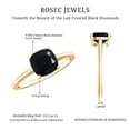thumbnail image 6 of Rosec Jewels Lab Grown Black Diamond Cushion Cut Engagement Ring - 2.8 Carat - Black Diamond Solitaire Ring - AAAA Grade Certified, 18K Yellow Gold, US 3.00, 6 of 7