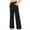 Black, variant on Kaemgyyd Wide Leg Pants for Women V Crossover Elastic High Waisted Work Trousers Solid Color Long Office Pants with Pockets