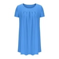 thumbnail image 6 of Diufon Womens Summer Dresses Casual Short Sleeve Crewneck Nightgowns Beach Vacation Pleated Dress with Pockets, 6 of 8
