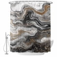 thumbnail image 2 of Black Marble Waterproof Fabric Shower Curtain,Retro Chic Abstract Mottled Texture Art Waterproof Fabric Shower Curtain for Bathroom Curtains Bathtubs Shower Curtains with 12 Hooks Standard 72x72, 2 of 8