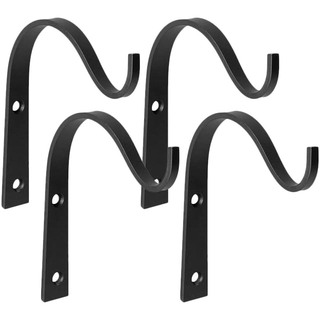 RUNROTOO 4Ud Gancho Metálico Negro Para Macetas Colgantes Ideal Para Jardín Y