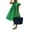 Green, variant on VONDA Women's Crew Neck Casual Short Sleeve Ruffle-Trim Summer Mini Dresses