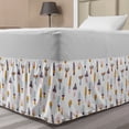 thumbnail image 1 of Mushroom Bed Skirt, Autumn Season Fungi Pattern with Different Colors Doodle Swirls and Stripe Motifs, Elastic Bedskirt Dust Ruffle Wrap Around for Bedding Decor, 4 Sizes, Multicolor, by Ambesonne, 1 of 2