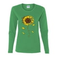 thumbnail image 2 of You Are My Sunshine Skull And Sunflower Inspirational/Christian Womens Graphic Long Sleeve T-Shirt, Kelly, Small, 2 of 3