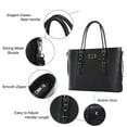 thumbnail image 3 of Mosiso Laptop Tote Bag (Up to 15.6 Inch) Water Resistant PU Leather Large Capacity with Padded Compartment Business Work Office Shoulder Briefcase Handbag Compatible MacBook & Notebook, 3 of 7