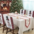 thumbnail image 4 of Christmas Snowman Chair Covers Set of 1 Red Plaid Cardinal Bird Snowflowers Wood Chair Back Covers Stretch Removable Washable Slipcovers Protector for Dining Room Kitchen Party Decor, 4 of 5