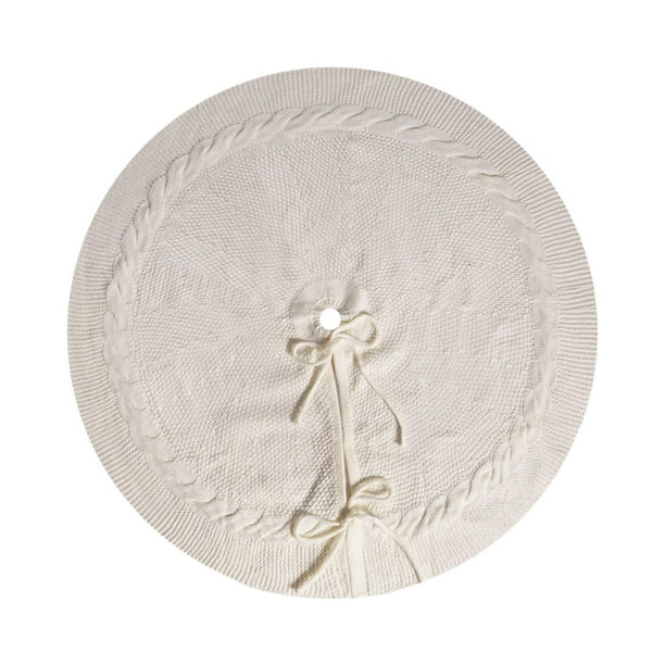 Falda para árbol de Navidad, adorno para árbol de Navidad, ligero, para fiestas, tapete para árbol de Navidad Blanco 24 pulgadas