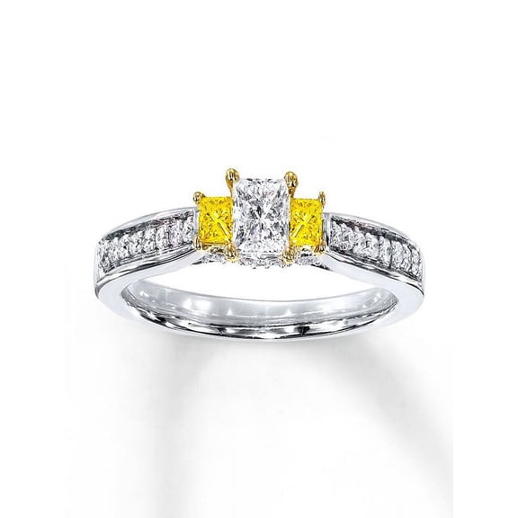 1 Carat Trilogy Princess Diamond Engagement Ring in White Gold
