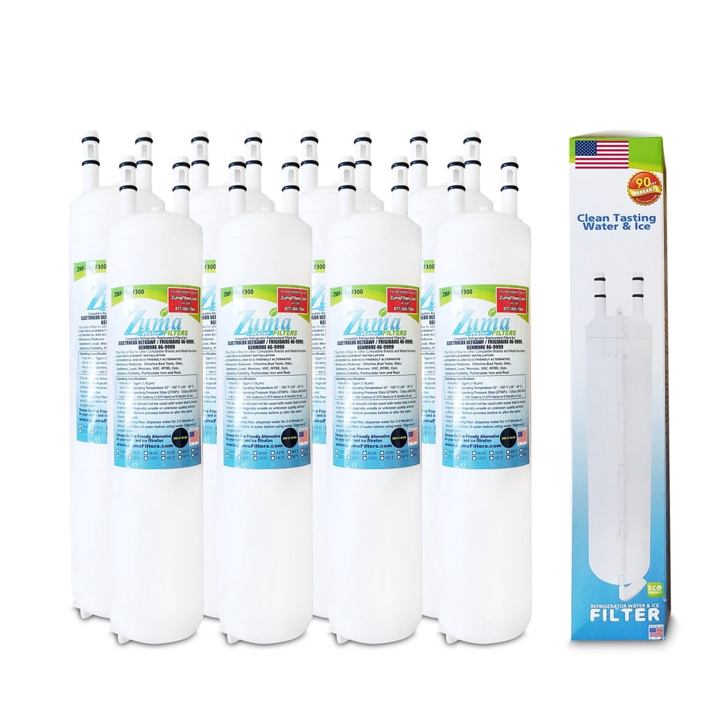 ZUMA Brand , Water and Ice Filter , Model # ZWFE1-RF300 , Compatible with Frigidaire® ULTRAWF 9999 - 8 Pack - Made in U.S.A.