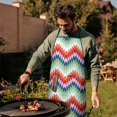 thumbnail image 3 of Colorful Stripe Bib Apron with Pocket Chef Aprons Waterproof Bib Aprons for Women Men Chef Cooking Aprons for Kitchen Cool BBQ Grilling, 3 of 7