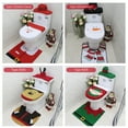 thumbnail image 2 of 3 uds tapa de inodoro de Navidad cubierta de tanque en forma de U juego de alfombras de baño suave a CACAGOO Alce, 2 of 7