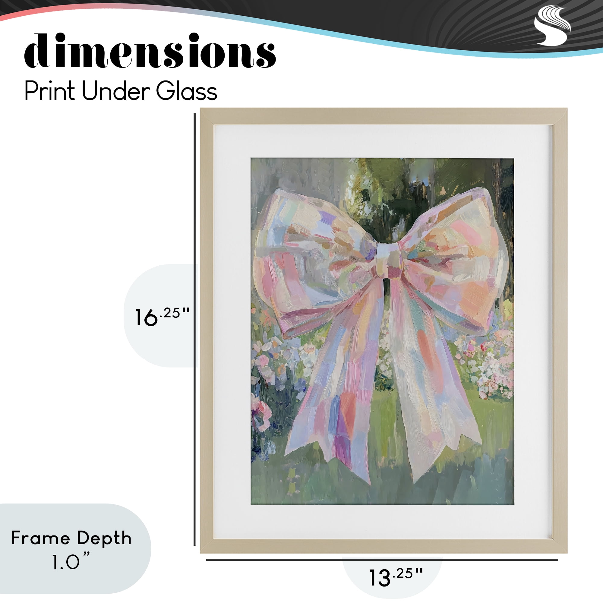 Stupell Industries Iridescent Pink Bow in Garden Birch Framed Print Under Glass, design by The Prints Vibe