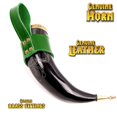 thumbnail image 2 of Mythrojan Viking Drinking Horn with Green Leather holder - Capacity 350 ML -THE TOURNAMENT CHAMPION Theme Authentic Beer Wine Cup for Men & Women, 2 of 5