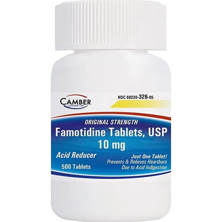 Camber Consumer Care Famotidine 10 Mg Tablets, Acid Relief Medicine (500 Count)