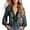 Green, variant on Women’S Deep V-Neck Paisley Print Chiffon Blouse, Ruffle Trim Zip Front Long Sleeve Casual Top, Lightweight Sheer Fabric, 1pc, Sizes S M L XL XXL XXXL