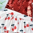 thumbnail image 4 of Seyurigaoka Baby Girls Princess Sleeveless Romper with Sequins, Cherry Print, 4 of 10