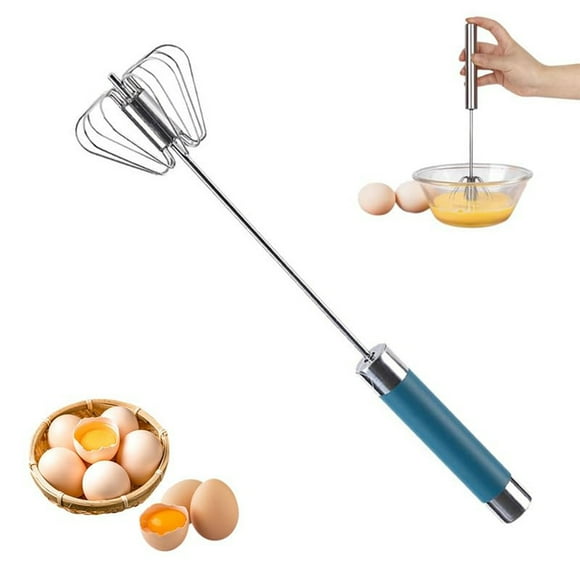 WIFKLSIIPG Stainless Steel Semi Automatic Whisk Upgraded Hand Push Mixer Stirrer Tool Manual Egg Shaker Rotating Automatic Eggbeater for Cooking Kitchen Home Egg