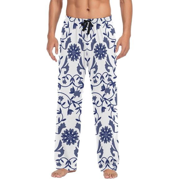 Floral Ceramic Ghost Pajama Pants, Men's Lounge Pants Light with Drawstring and Pockets, Christmas New Year Birthday Father's Day Gifts