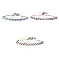 thumbnail image 3 of letairis Femmes Tennis Cordon Bracelet Zircon Style Simple Bracelet Réglable Main Chaîne Accessoire de Mode Fête de Mariage Or Rose, 3 of 6