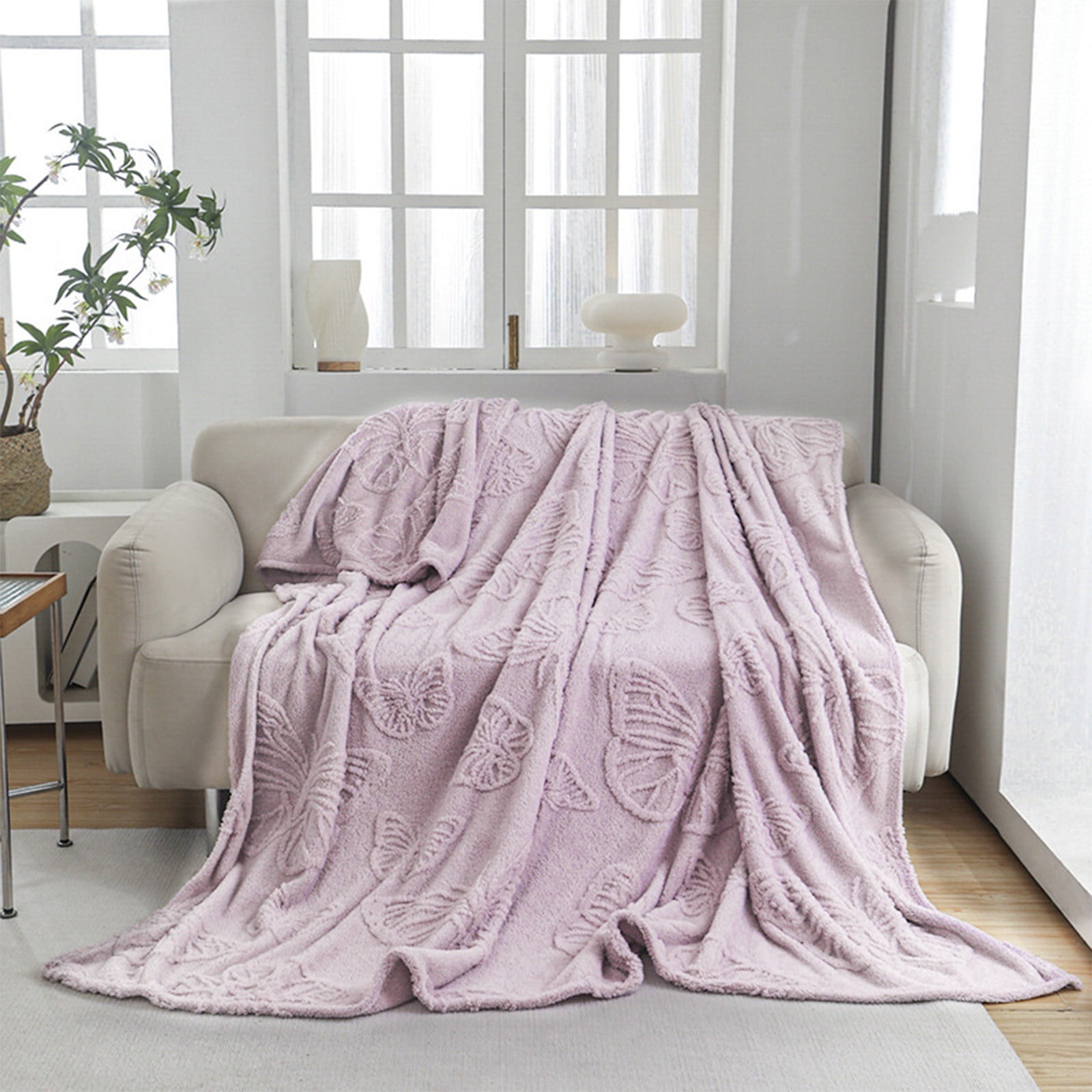 Summer Ultrasonic Cooler Quilt - Double Sided Cold Effect, Soft Bedspreads for All Seasons (Purple, 39"x59")