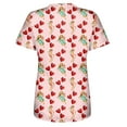 thumbnail image 2 of TIMIFIS Blouse d'Uniforme de Travail pour Femmes, Manches Courtes, Col en V, avec Poches, 2 of 4