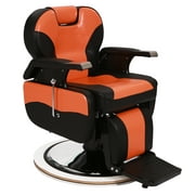 UBesGoo Heavy Duty Reclining Barber Chair All Purpose Hydraulic Salon Chair for Barbershop Stylist Tattoo Chair, Orange