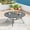 Gray, variant on Vicllax Outdoor Patio Dining Table Dia.41" Slatted Tabletop Metal Frame with Umbrella Hole, Black