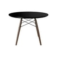 thumbnail image 2 of Inmod Mid-Century Modern Eiffel Large Round Dining Table, Walnut/Black, 2 of 4
