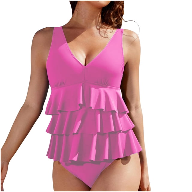 Dvprdro Maillots de Bain Taille Haute Contrôle du Ventre pour Femmes Mode Tankini une Pièce
