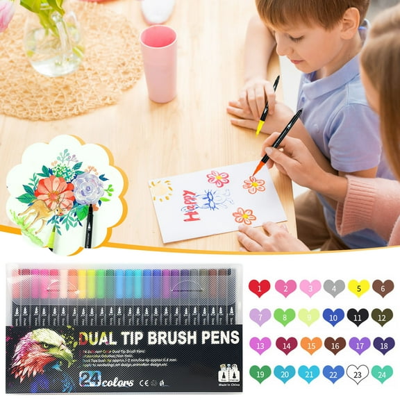Acrylic Paint Markers Double Line Pen Color Hand Account Pen Dream Metal Pen Hand-painted 24 Color Highlighter Marker Pen 3ml for Rock Painting,Stone,Ceramic,Glass,Wood,Tire,Fabric,Metal,Canvas