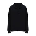 thumbnail image 5 of TKLPEHG Sweatshirt for Women Zipper Lapel Sweatshirt Tops Long Sleeve Fashion Casual Lightweight Loose Classic Solid Color Pullover (Black,L), 5 of 6
